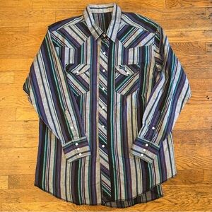 Vintage 90s Wrangler Pearl Snap Western Shirt